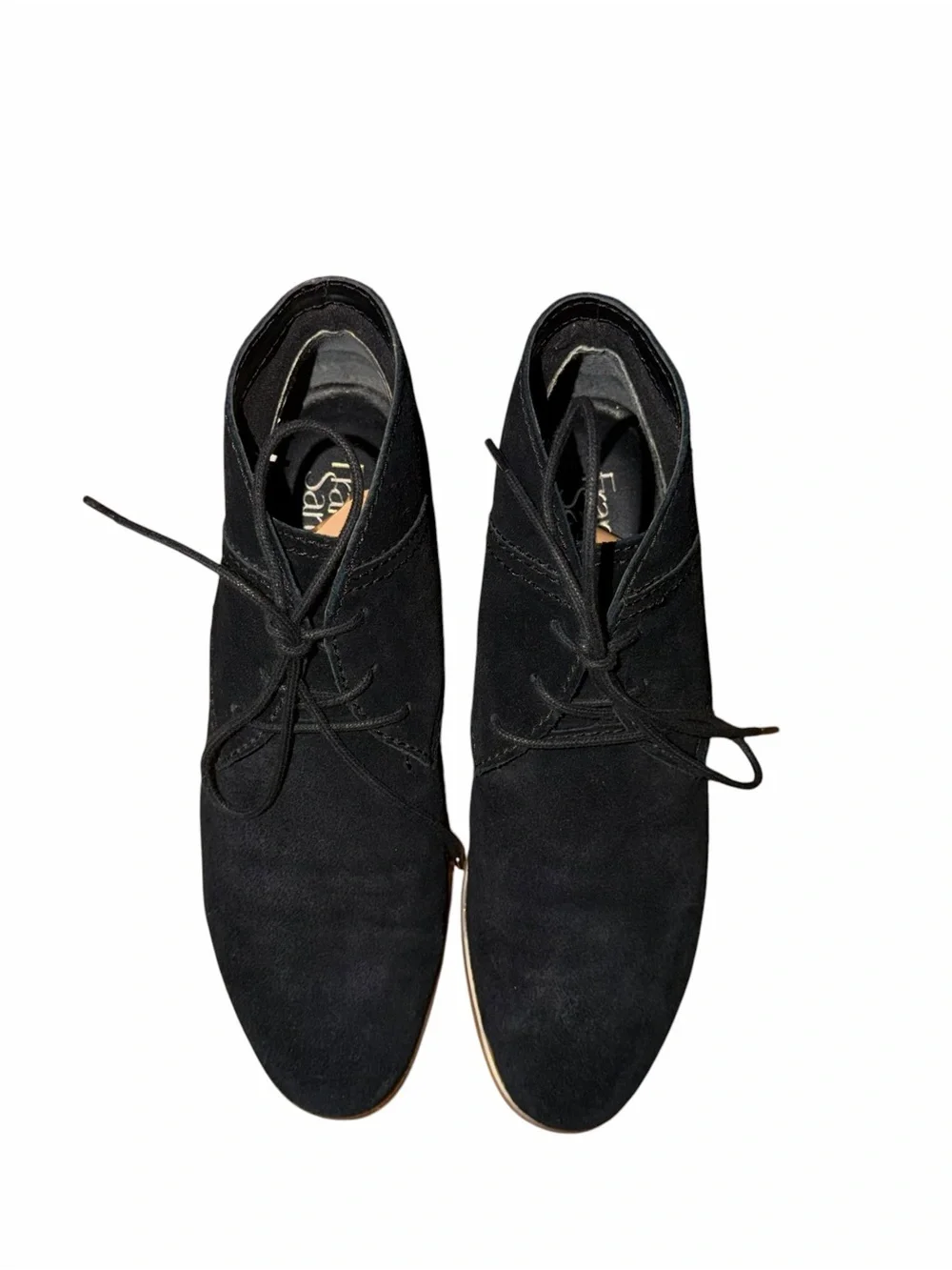 Franco Sarto Percy Black Suede Chukka Ankle Boots Women’s 8.5M Lace Up Comfort